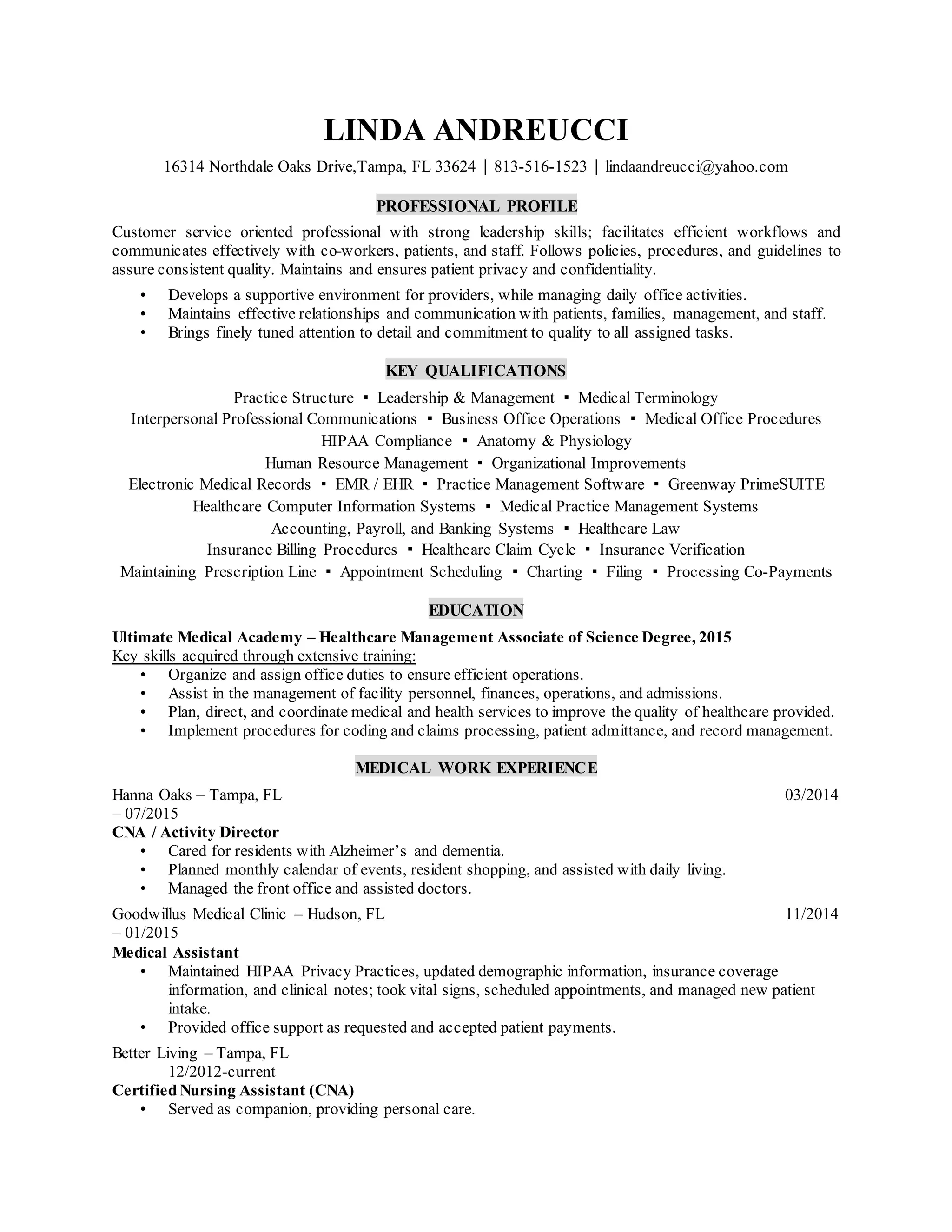 Andreucci resume associates degree - Andreucci Resume Associates Degree 1 2048 