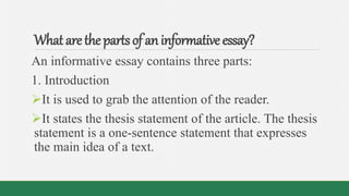 Informative Article a detailed lesson plan | PPTX