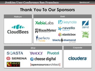 Jenkins User Conference San Francisco #jenkinsconf 
Thank You To Our Sponsors 
Platinum Gold 
Silver Corporate 
