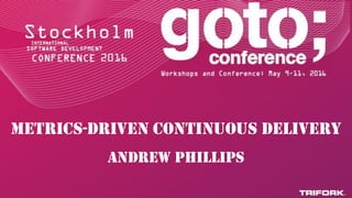 Metrics-driven Continuous DELIVERY
Andrew Phillips
 