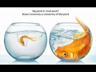 Big pond or small pond?
Brown University vs University of Maryland
 