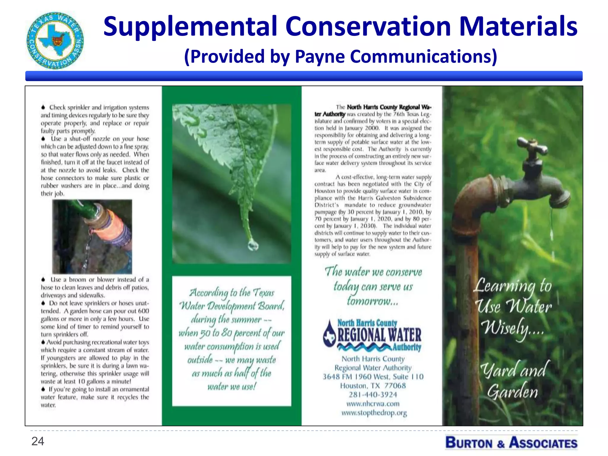 Supplemental Conservation Materials
(Provided by Payne Communications)
24
 