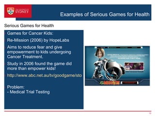 Serious games : games for health Dr Andrew Campbell | PPT