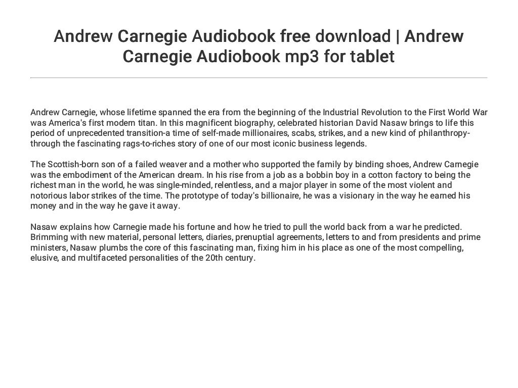 Andrew carnegie pdf free. download full Andrew carnegie pdf free. download full