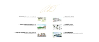 18-23 STOCKHOLM LIBRARY
Pennsylvania College of Technology | 2016
6-11 THE RETURN | Monie Bay Research Facility
University of Maryland Integrated Studio | 2018
12-13 NORTH CAMPUS MASTER PLAN | UMD
University of Maryland Design Studio IV | 2018
14-17 CORN CRIB CROSSING | Brainy Camps Master Plan
University of Maryland Design Studio VI | 2019
24-27 BOHEMIAN HOSTAL
Pennsylvania College of Technology | 2017
28-29 DIGITAL MODELING
Pennsylvania College of Technology | University of Maryland | RLPS Architects
 