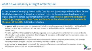 what do we mean by a Target Architecture
In the context of emerging Accountable Care Systems (adopting methods of Populati...