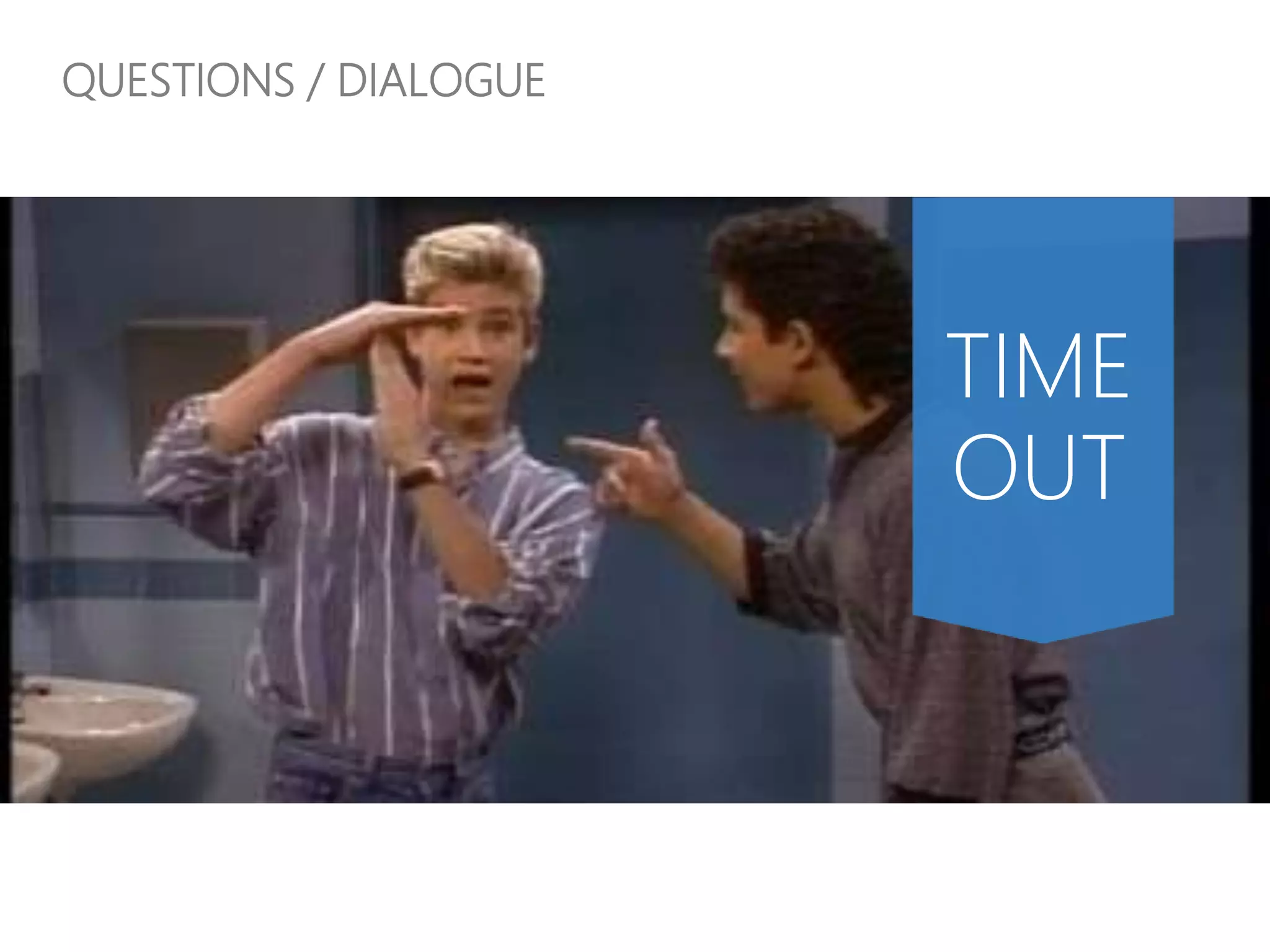 QUESTIONS / DIALOGUE
TIME
OUT
 