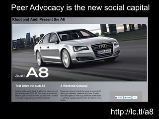 Peer Advocacy is the new social capital http://lc.tl/a8