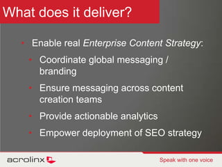 © 2010 acrolinx Speak with one voiceKeyword Visualization