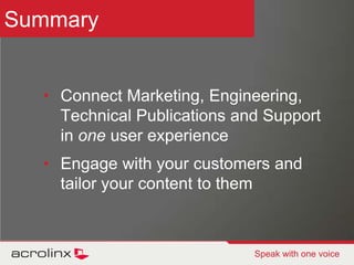 © 2010 acrolinx Speak with one voiceKeyword Visualization II