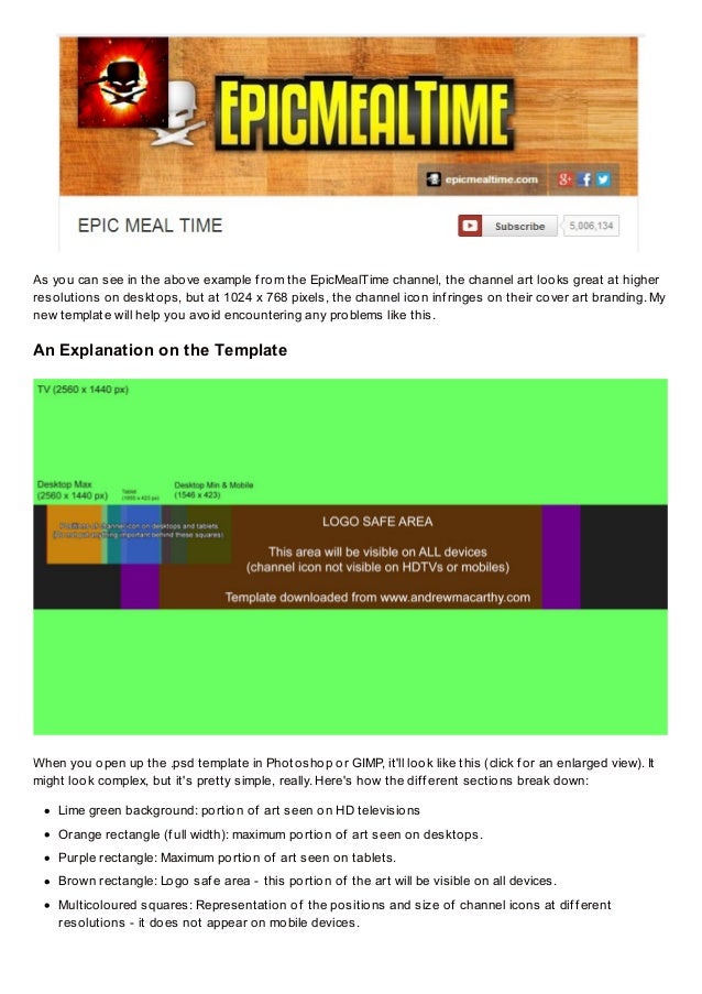 YouTube Cover Art Template PSD Free | 2560 x 1440 Photoshop, GIMP