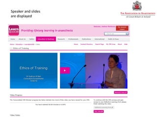 Speaker and slides
are displayed
 