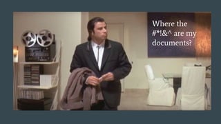 Lol where’s my
document?
Where the
#*!&^ are my
documents?
 