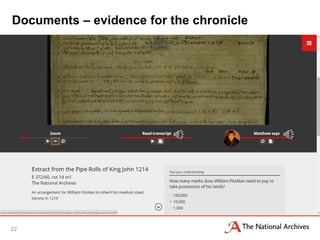 Documents – evidence for the chronicle
22
