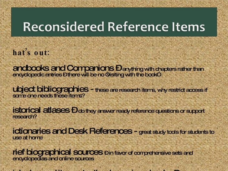 Academic Library Reference Collection