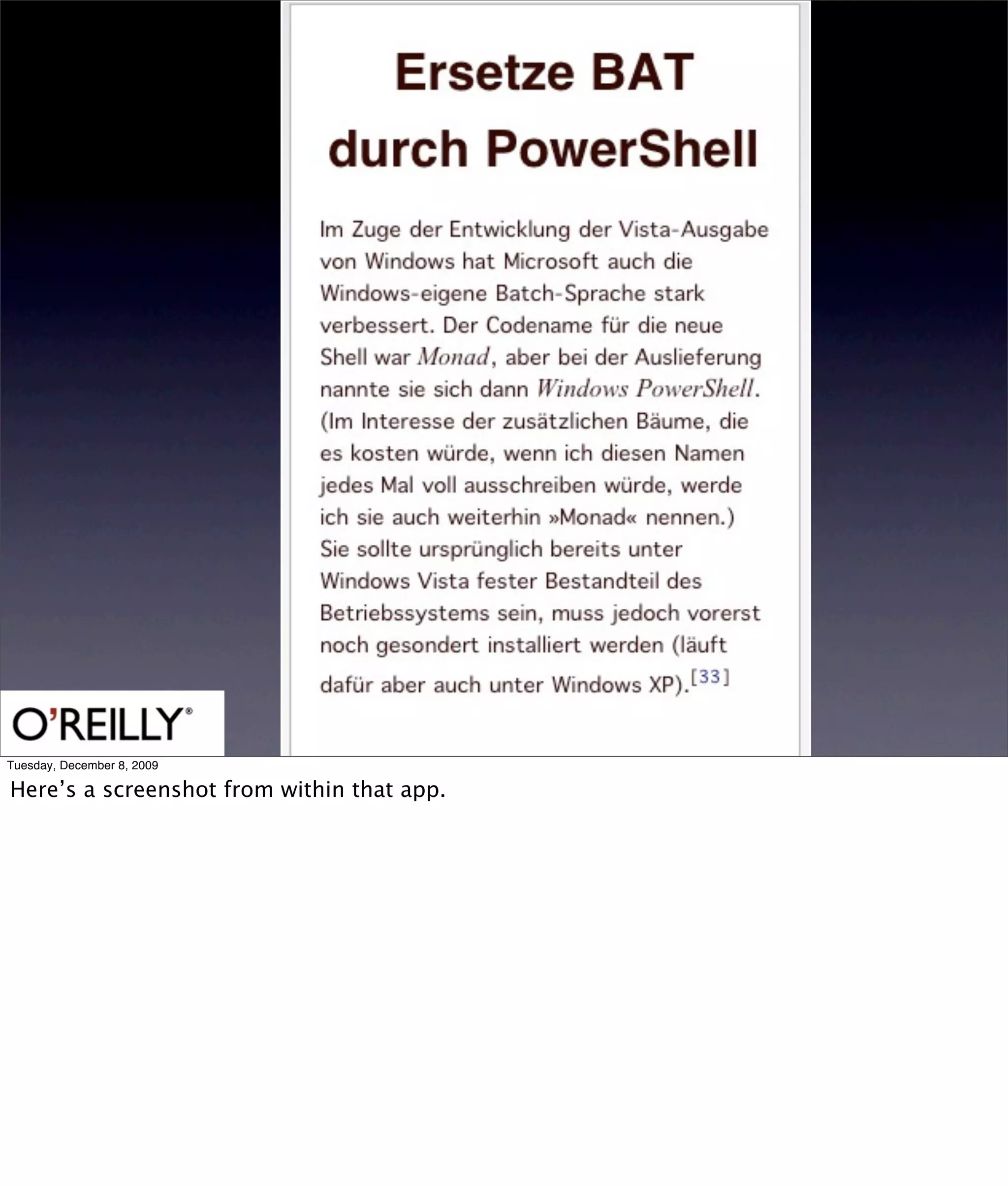 Tuesday, December 8, 2009

Here’s a screenshot from within that app.
 
