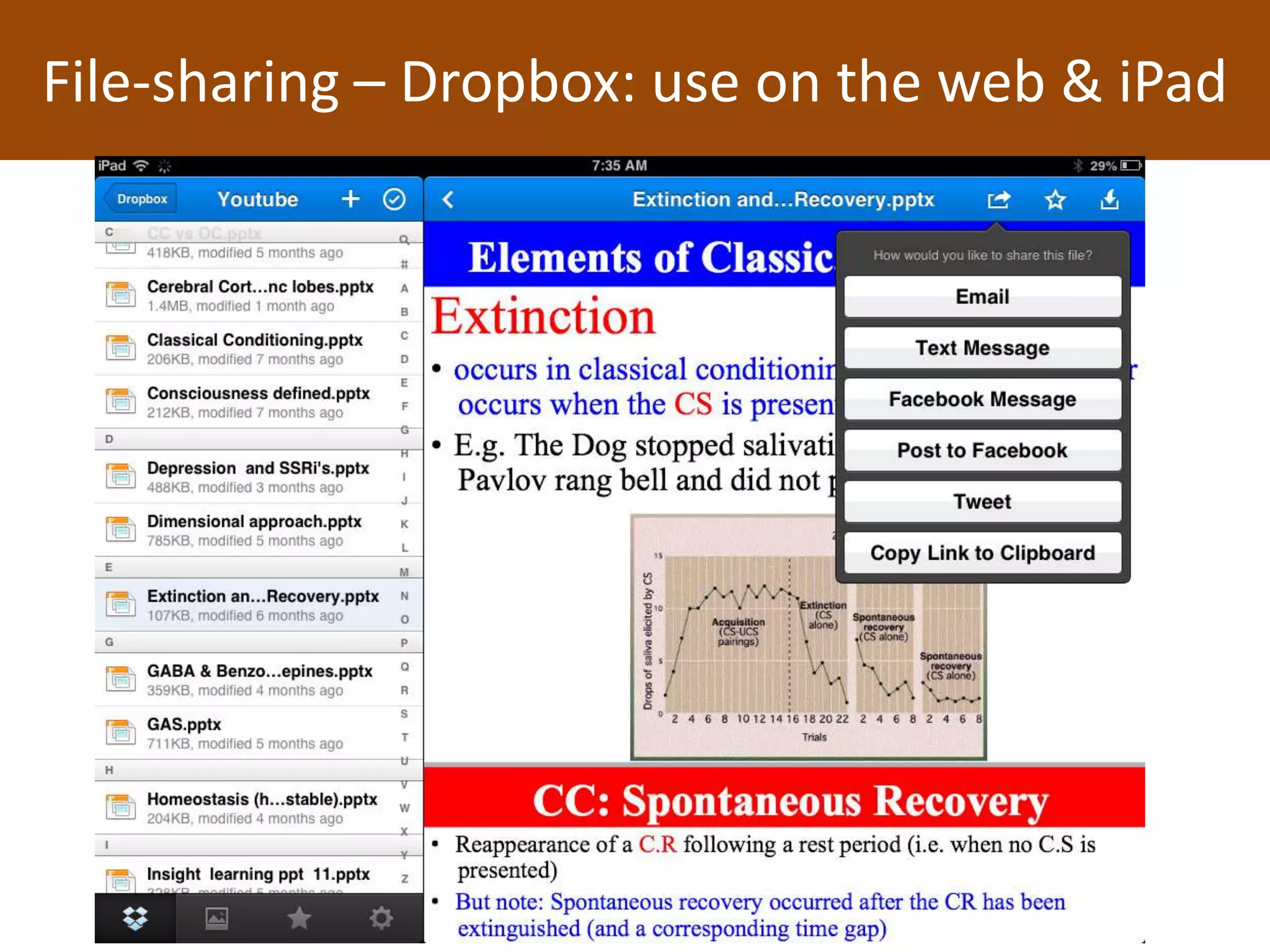 File-sharing – Dropbox: use on the web & iPad
 
