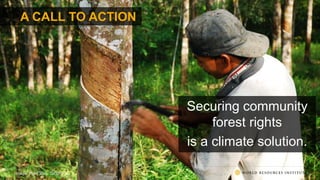 A CALL TO ACTION
Securing community
forest rights
is a climate solution.
Image: Ryan Woo, CIFOR
 