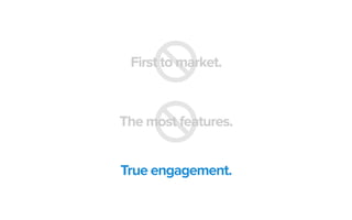 First to market.
The most features.
True engagement.
 