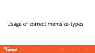 Usage of correct memsize-types
 
