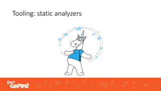 Tooling: static analyzers
 