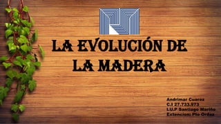 La Evolución de
la madera
Andrimar Cuarez
C.I 27.733.973
I.U.P Santiago Mariño
Extencion: Pto Ordaz
 