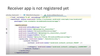 Receiver app is not registered yet
 