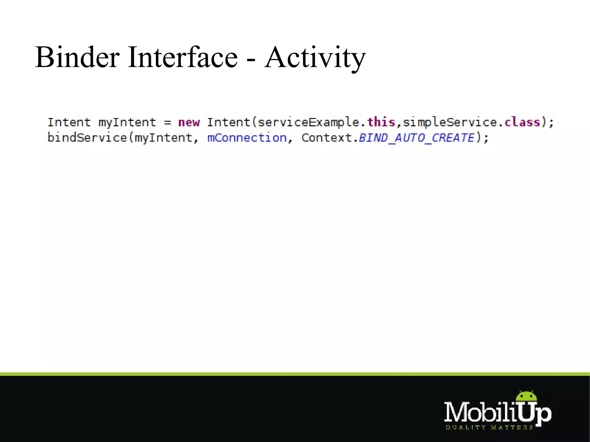 Binder Interface - Activity
 