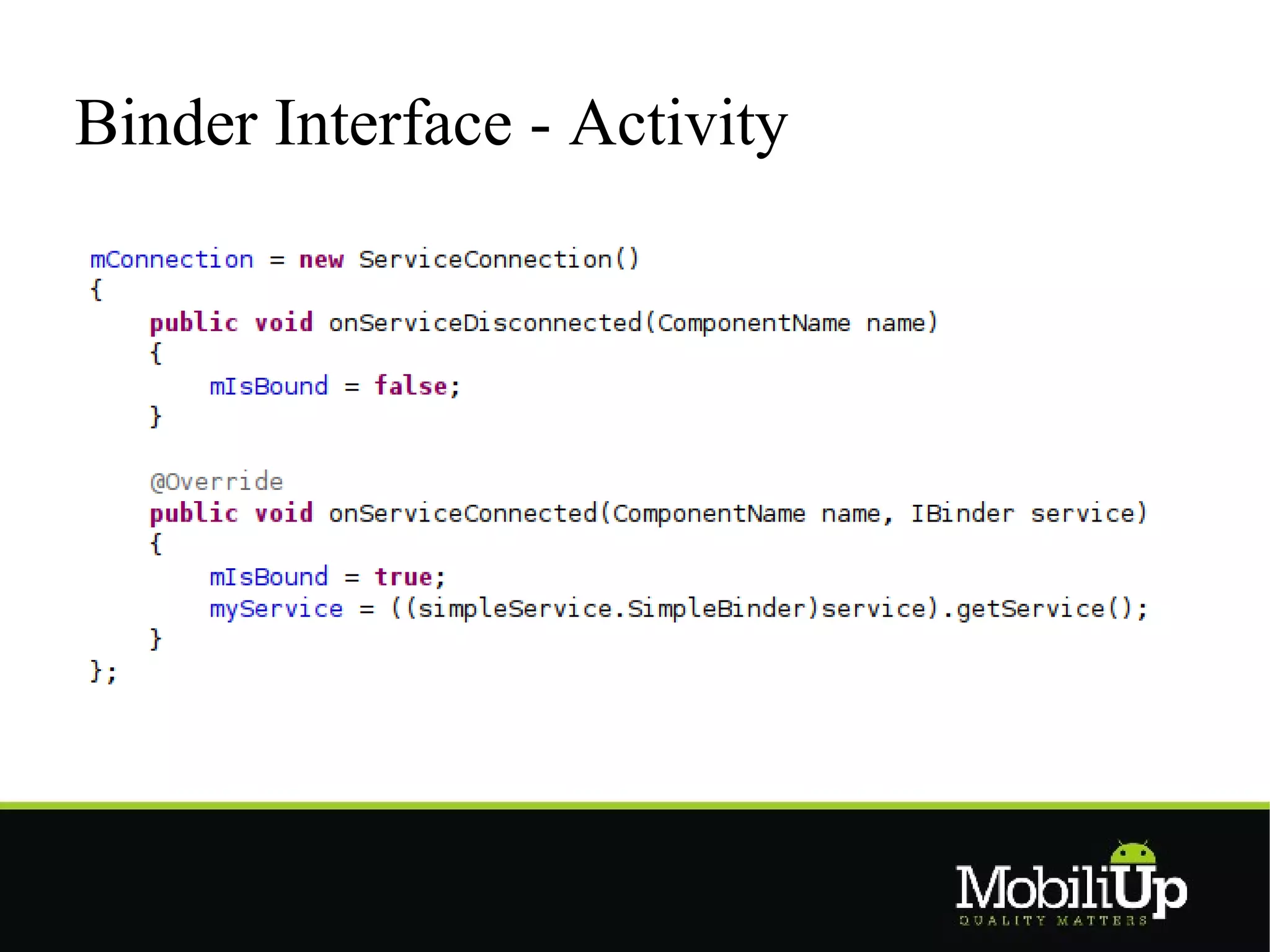 Binder Interface - Activity
 