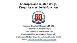 Androgen and related drugs,Drugs for erectile dysfunction .pptx