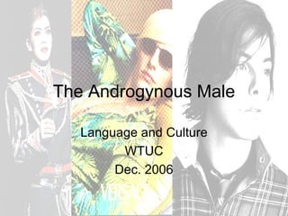 The Androgynous Male

   Language and Culture
         WTUC
        Dec. 2006
