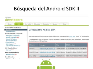 Búsqueda del Android SDK II