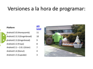 Versiones a la hora de programar: