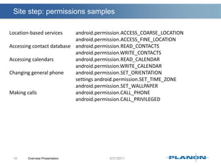 A set of XML elements and attributes for declaring a manifest file