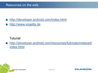 Examples of application resourcesOverview Presentation32
