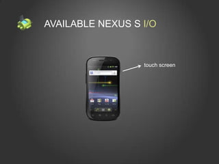 AVAILABLE NEXUS S I/O



                  touch screen
 