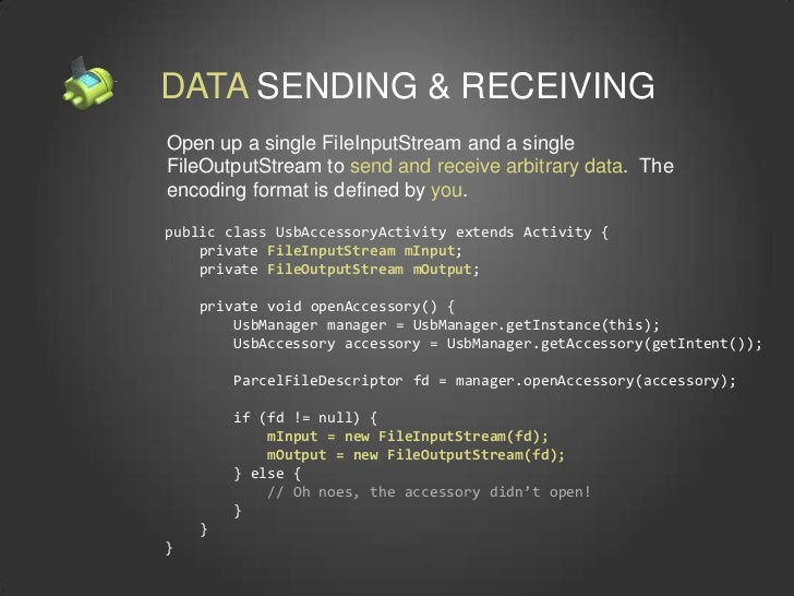 DATA SENDING & RECEIVINGOpen up