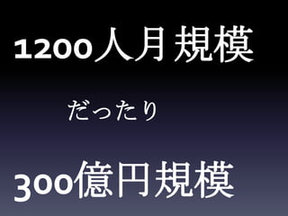 1200人月規模
 だったり


300億円規模
 