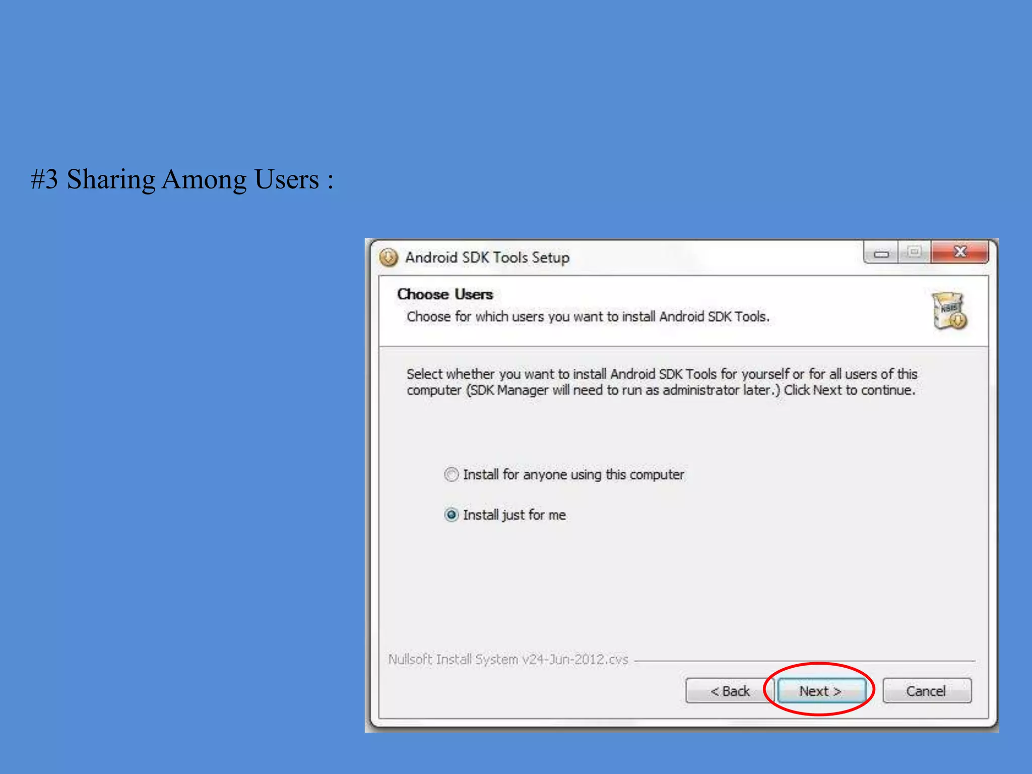 #3 Sharing Among Users :
 
