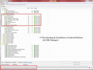 #7 Downloading & Installation of Android Platform
   (In SDK Manager)
 