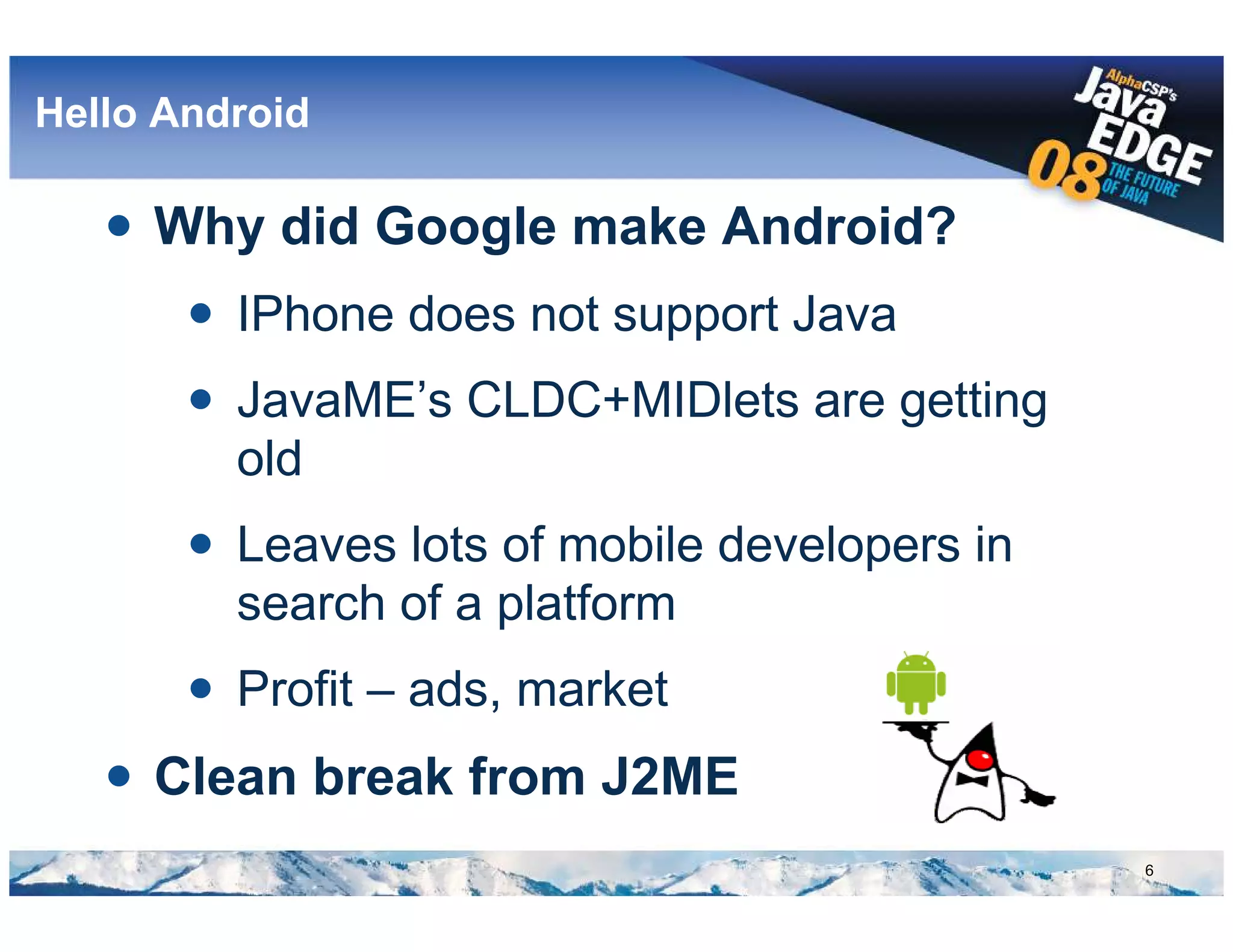Google Android @ AlphaCSP's JavaEdge