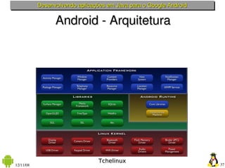 Desenvolvendo aplicações em Java para o Google Android


                 Android ­ Arquitetura




                                 Tchelinux
12/11/08                                                            37
 