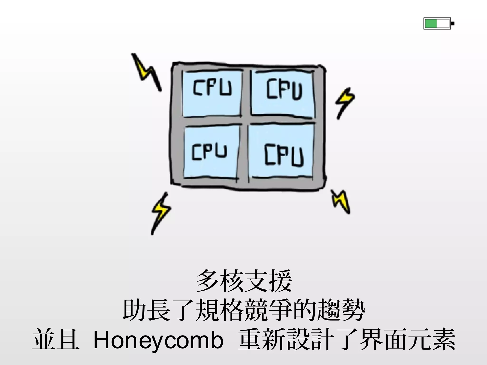 2010 年 12 月 Android 2.3 發表
之後成為市佔最多的系統之一
支援很多新的感應器如 : NFC

 