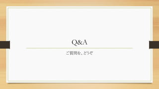 Q&A	
ご質問を、どうぞ	
 