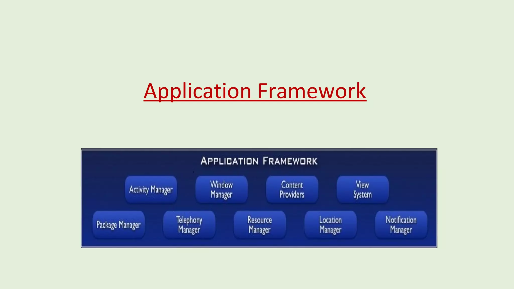 Application Framework 
 