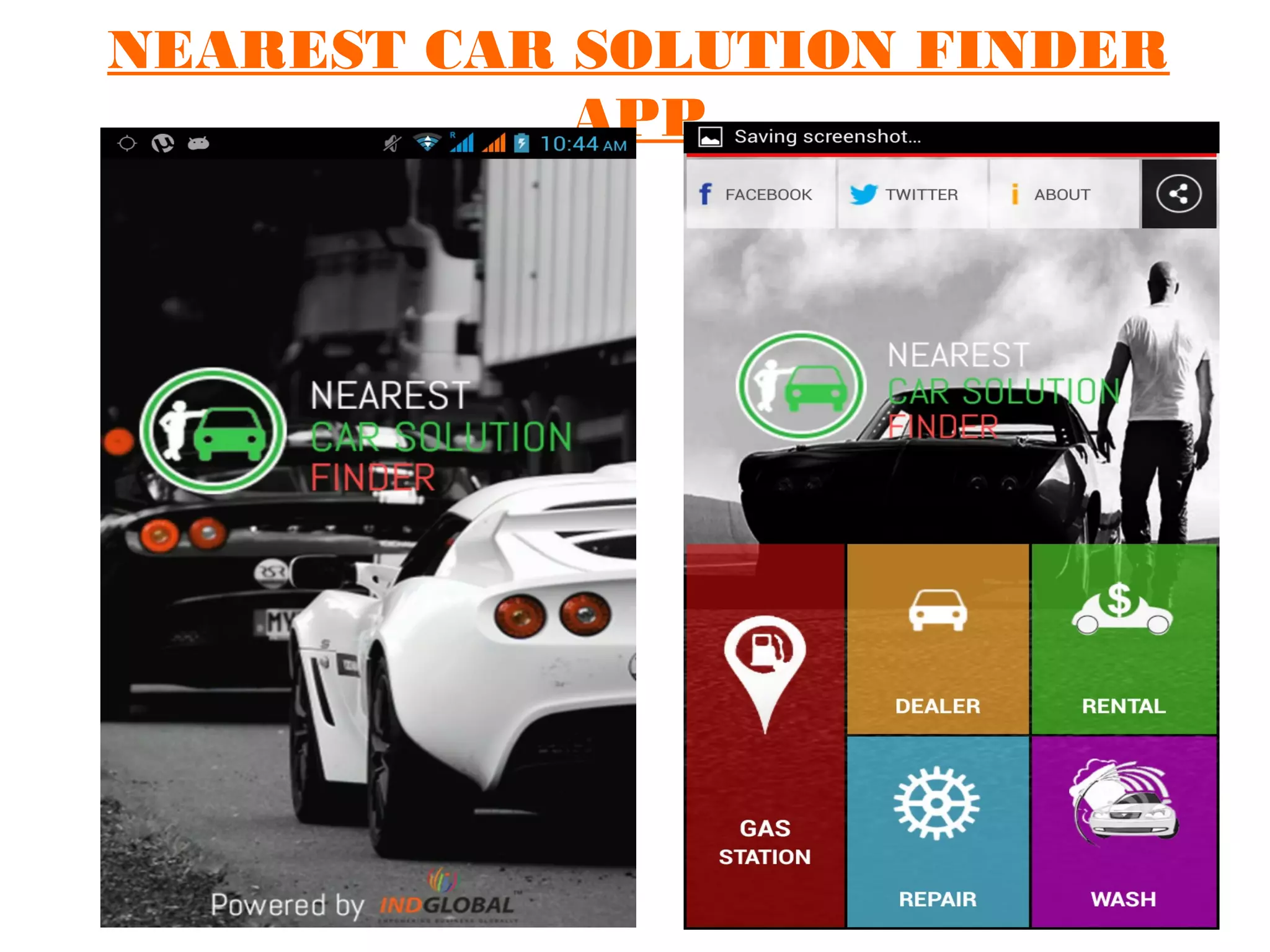 NEAREST CAR SOLUTION FINDER
APP
 