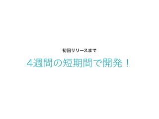 4週間の短期間で開発！
初回リリースまで
 