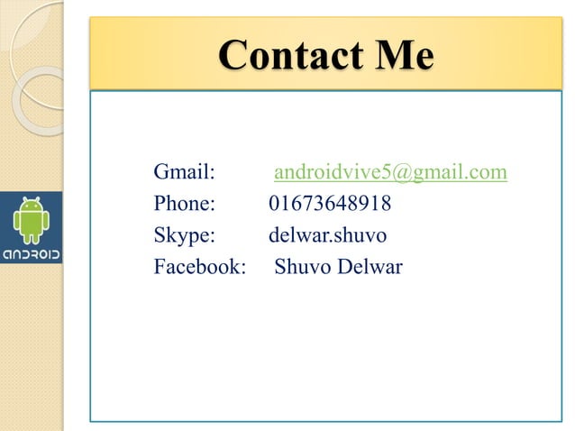 Android Basic Concept | PPT