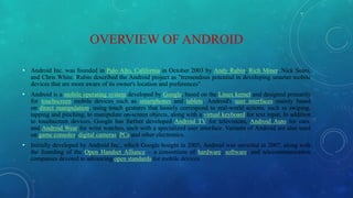 Android Types Feature Application Etc