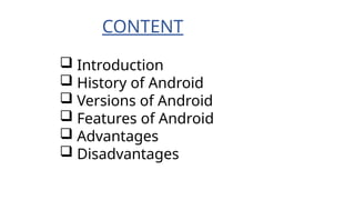 ANDROID.ppt )// presentation on android | PPT